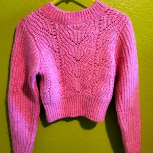 Industry Republic Clothing, Bubblegum Pink mock Neck Cropped sweater women's S